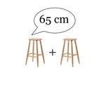 Ehm Ahşap 65 Cm Yüksek Kare Bar Tabure Sandalye 2'Li.