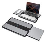 EHO Dizüstü Bilgisayar Tur Pedi - Dizüstü Bilgisayar Standı Pedi w Geri Çekilebilir Mouse Pad Tepsisi, Kaymaz Isı Kalkanı Tablet Dizüstü Bilgisayar Sehpası w/Yatak, Kanepe Kanepe veya Seyahat için