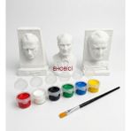 Ehobici Taş Boyama Seti Atatürk Büstleri 6 Renk Akrilik Boya 5ml + Fırça - Karışık Çok Renkli