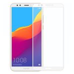 Ehr. Huawei Y7 2018 Uyumlu Full Kaplayan Temperli 5D Ekran Koruyucu Cam (Beyaz)