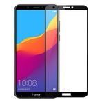 Ehr. Huawei Y7 2018 Uyumlu Full Kaplayan Temperli 5D Ekran Koruyucu Cam (Siyah)