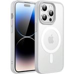 Ehr. iPhone 13 Pro için Manyetik Kılıf [MagSafe ile Tam Uyumlu] [Askeri Sınıf Düşme Koruması] Yarı Saydam Arkası Mat Darbeye Karşı Dayanıklı Silikon Kamera Korumalı Telefon Kılıfı