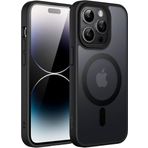 Ehr. iPhone 14 Pro Max için Manyetik Kılıf [MagSafe ile Tam Uyumlu] [Askeri Sınıf Düşme Koruması] Yarı Saydam Arkası Mat Darbeye Karşı Dayanıklı Silikon Kamera Korumalı Telefon Kılıfı