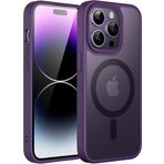 Ehr. iPhone 16 Pro Max için Manyetik Kılıf [MagSafe ile Tam Uyumlu] [Askeri Sınıf Düşme Koruması] Yarı Saydam Arkası Mat Darbeye Karşı Dayanıklı Silikon Kamera Korumalı Telefon Kılıfı