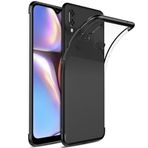 Ehr. Samsung Galaxy A10S ile Uyumlu Darbeye Karşı Dayanıklı Lazer Kesim Silikon TPU Kılıf (Siyah, Samsung Galaxy A10S)