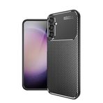 Ehr. Samsung Galaxy A35 ile Uyumlu Kamera Korumalı Darbe Önleyici Carbon Brushed Silikon Kılıf (Siyah, Samsung Galaxy A35)
