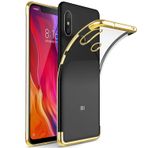 Ehr. Xiaomi Mi 8 SE ile Uyumlu Darbeye Karşı Dayanıklı Lazer Kesim Silikon TPU Kılıf (Altın Rengi, Xiaomi Mi 8 SE)