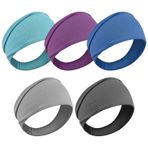 Ehuihuan 5 adet kadın saç bandı, elastik alın bandı, kadınlar için, 22,5 x 10 cm yazlık saç bantları, spor, yoga, koşu için bandana, saç bandı, saç havlusu, bağlamak için, ürün noktaları