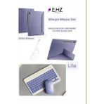EHZ Teknoloji Galaxy Tab S10+(SM-X820) 12.4inç Uyumlu Standli Tablet Kilif + Bluetooth Klavye Mouse + Kalem Set - Lavanta Moru