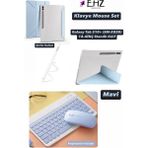 EHZ Teknoloji Galaxy Tab S10+(SM-X820) 12.4inç Uyumlu Standli Tablet Kilif + Bluetooth Klavye Mouse + Kalem Set - Mavi