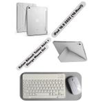 EHZ Teknoloji iPad 10.9 2022 10.Nesil Uyumlu Klavye Mouse Set + Kalem Bölmeli Standi Tablet Kılıfı - Beyaz
