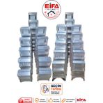Eifa 8+8 Basamaklı Alüminyum Çift Çıkışlı Katlanır Merdiven Turkuaz - 8+8 175 CM