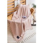 EIFIN 4 Katlı Müslin Çok Amaçlı Bebek&çocuk Müslin Örtü Battaniye%100 Pamuk 110x120cm (Pembe)
