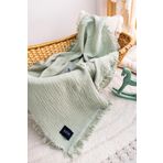 EIFIN 4 Katlı Müslin Çok Amaçlı Bebek&çocuk Müslin Örtü Battaniye%100 Pamuk 110x120cm (Yeşil)