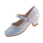 Eight KM EKM7015 Mary Jane Sparkle Glitter Kademeli Mavi Kız Yüksek Topuklu Ayakkabı