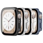 EIHAIHIS Apple Watch kılıf Serisi SE 9 8 7 6 5 4 40mm 44mm 41mm 45mm 45mm 49mm Ultra Temperli Cam Su Geçirmez Kapak PC Koruyucu Tampon accessries iwatch 4Pack F 45 için