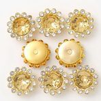 EILJSF 50 adet 16mm yuvarlak güneş çiçek dikmek Rhinestones kristaller üzerinde dikmek Metal pençe ayarları elbise elbise ayakkabı çanta dekorasyon