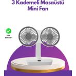 Eilo Luxe 4 Kademeli Hız Ayarlı USB Şarjlı Çift Taraflı Masaüstü Vantilatör - AA002C-67VLW1 - Çok Renkli