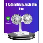 Eilo Luxe 720° Döner Çift Taraflı Masaüstü Vantilatör – USB Şarjlı Sessiz Fan - AA002C-67VLZ4 - Çok Renkli