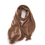 Einaily Şal, bayan, sıcak, sonbahar, kış, tek renkli, püsküllü, püsküllü, 30+ renk, pashmina şallar ve şallar, XXL, büyük boyunluk, omuz şalı, sonbahar şalı, kış şalı, şal panço, 04 Koyu deve, 180 *