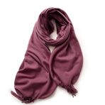 Einaily Şal, bayan, sıcak, sonbahar, kış, tek renkli, püsküllü, püsküllü, 30+ renk, pashmina şallar ve şallar, XXL, büyük boyunluk, omuz şalı, sonbahar şalı, kış şalı, şal panço, 19 Koyu Eflatun, 180