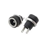 Einaus 10 adet DC soket 5,5 x 2,1 mm konnektör DC güç kaynağı soket panel Mount Connector 5.5 * 2.1 mm Power Jack DC soket fiş 2 ayaklı kutuplu kelepçe fiş adaptörü