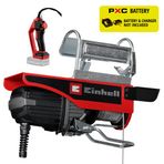 Einhell Akülü Vinç TE-EH 18/250 Li BL Power X-Change (18 V, Kömürsüz, 125 kg yük kapasitesi / makara ile 250 kg, kaldırma yüksekliği 12 m, kaldırma hızı 3,5 m/dk, çelik halat) - 2255161