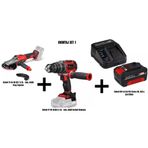 Einhell Avantaj Set-1 (TP-AG 18/125 F Li BL Akülü Avuç Taşlama+ TP-CD 18/60 Li-i BL Akülü Darbeli Vidalama+ 18V 4,0 Ah PXC Starter Kit, Akü & Şarj Cihazı