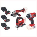 Einhell Axxio 18/115 Q + TC-JS 18'li Dekupaj 2x4.0 Ah Avuç Taşlama Set