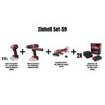 Einhell Set-59(18/350-C Li Bl Akülü Darb. Somun Sık-Kömürsüz+18/48 Li-İ Akülü Darbeli Vidalama+18/115 Q Akülü Avuç Taşlama+2X18v 2,5 Ah Pxc Starter Kit, Akü & Şarj Cihazı)