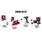 Einhell Set-67(Einhell Akülü Dekupaj Testere+Akülü Zımpara+Akülü Vidalama+2X18v 2,5 Ah Akü & Şarj Cihazı) B Kalite