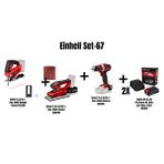 Einhell Set-67(einhell Akülü Dekupaj Testere+akülü Zımpara+akülü Vidalama+2x18v 2,5 Ah Akü ve Şarj Cihazı)