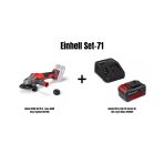 Einhell Set-71(Einhell Axxıo 18/115 Q Akülü Avuç Taşlama+Einhell 18V 4,0 Ah Pxc Starter Kit, Akü & Şarj Cihazı)