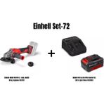 Einhell Set-72(Einhell Axxıo 18/125 Q Akülü Avuç Taşlama+Einhell 18V 4,0 Ah Pxc Starter Kit, Akü & Şarj Cihazı)