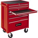 Einhell TC-TW 150 atölye arabası (maks. 150 kg taşıma kapasitesi, 7 bilyalı rulmanlı, tamamen çıkarılabilir ve sağlam çekmece, 4 büyük kolay tekerlek, interlok sistemi eğilimli)