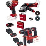 Einhell Te-Ag 18/115 Acc Aksesuarlı Avuç Taşlama Herocco 18V Kırıcı Delici Te-Cı 18/1 Vidalama 2X4.0+2.5AH Akülü Set