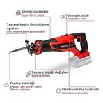 Einhell TE-AP 18/28 LI BL Solo Akü ve Şarj Cihazı Dahil Değildir Kömürsüz Akülü Kılıç Testere