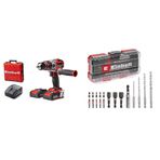 Einhell TE-CD 18 Li-i BL (2x2,0Ah), Akülü Darbeli Vidalama + Einhell Delici ve Vidalama uç seti 18 parça S-BOX kutu