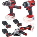 Einhell TE-CI 18 li BL Vidalama TP-CD 18/60 Li-i BL Matkap Axxio 125mm Avuç Taşlama 3x4.0ah Akülü Kömürsüz Set