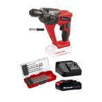 Einhell TE-HD 18 Li, Akülü Pnömatik Matkap Seti (2,5 Ah Akü ve Şarj Cihazı, 10 Parça Uç Seti Dahildir)