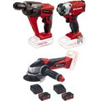 Einhell Te-hd 18 Li Matkap Vidalama Te-cı 18/1 Vidalama Te-ag 18/115 Avuç Taşlama 2x4.0ah Akülü Set