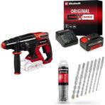 Einhell TE-HD 18/20 Li - Solo Akülü Pnömatik Matkap + 18V 4,0 Ah PXC Starter Kit, Akü ve Şarj Cihazı + SDS PLUS uç seti 7 parça, 6-14/160 mm