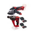 Einhell TE-HD 18'li Akülü Vidalama Delme TE-AG 18/115 Akülü Avuç Taşlama 2 x 2.5ah Starter Kit Set