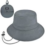 EINSKEY Üniseks Bucket-şapka, UV korumalı – ayarlanabilir, hızlı kurur ve katlanabilir, erkekler ve kadınlar için, Koyu gri., Tek Beden