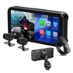 EIOLWJIEO Motosiklet 6.25 İnç Dokunmatik Ekran Video Kaydedici DVR Çift 1080P Ön ve Arka Kamera Desteği CarPlay Android Araç Desteği Mobil APP WiFi Video Su Geçirmez Gerilim Göstergesi