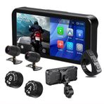 EIOLWJIEO Motosiklet 6.25 İnç Dokunmatik Ekran Video Kaydedici DVR Çift 1080P Ön ve Arka Kamera Desteği CarPlay Android Araç Desteği Mobil APP WiFi Video Su Geçirmez (Lastik basınç monitörü ile)