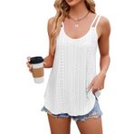 EIRUKON Tank Top Spagetti Beyaz Kolsuz Yuvarlak Yaka Askılı Kadın Gömlek