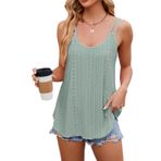 EIRUKON Tank Top Spagetti Koyu Yeşil Kolsuz Yuvarlak Yaka Askılı Kadın Gömlek