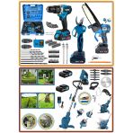 Eisenn Alman Lord Seri Ergonomic 4 Lü Bahçe Seti Tırpan + Bağ Makası + Zincirli Budama + 13 Mm Darbeli Matkap