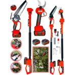 Eisenn Alman Red Kömürsüz Motor 3 LÜ Set Akülü Otomatik Yağlamalı Dal Budama + Akülü Bağ Makası + Teleskop Uzatma